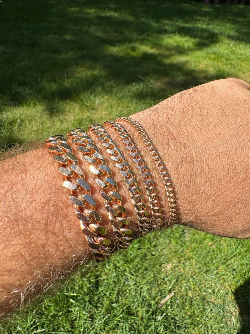 HarlemBling Miami Cuban Link Bracelet - 14k Rose Gold Vermeil 925 Sterling Silver - 7"-9.5" - 4mm-10.5mm