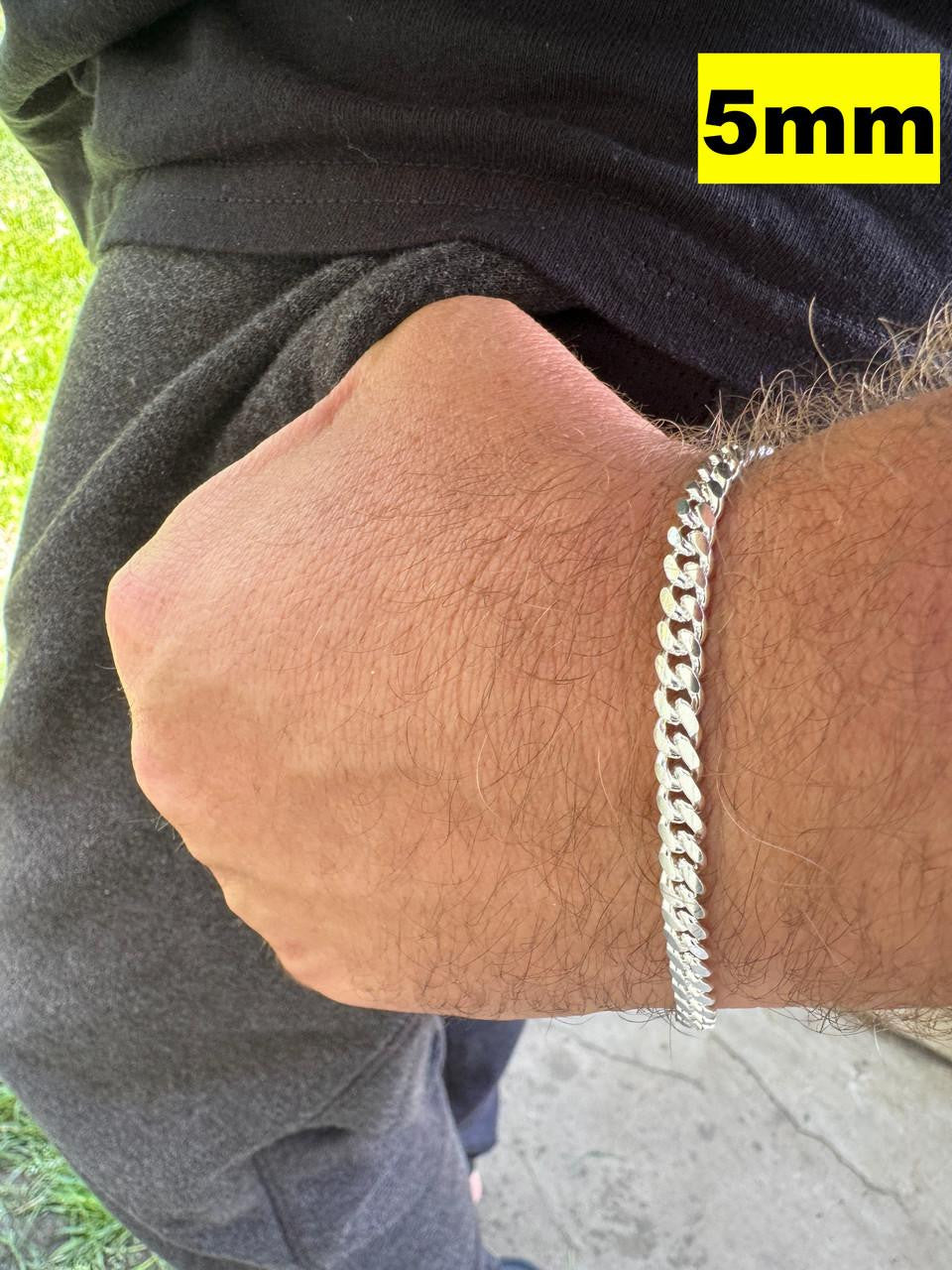 HarlemBling Miami Cuban Link Bracelet Lobster Clasp - 925 Sterling Silver - 6.5"-9" - 4mm-12mm