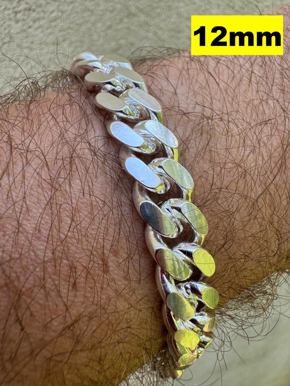 HarlemBling Miami Cuban Link Bracelet Lobster Clasp - 925 Sterling Silver - 6.5"-9" - 4mm-12mm