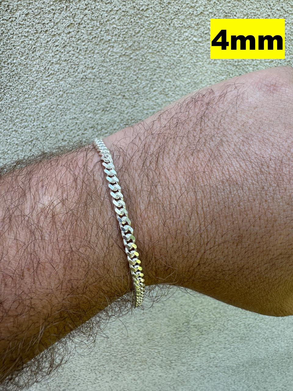 HarlemBling Miami Cuban Link Bracelet Lobster Clasp - 925 Sterling Silver - 6.5"-9" - 4mm-12mm