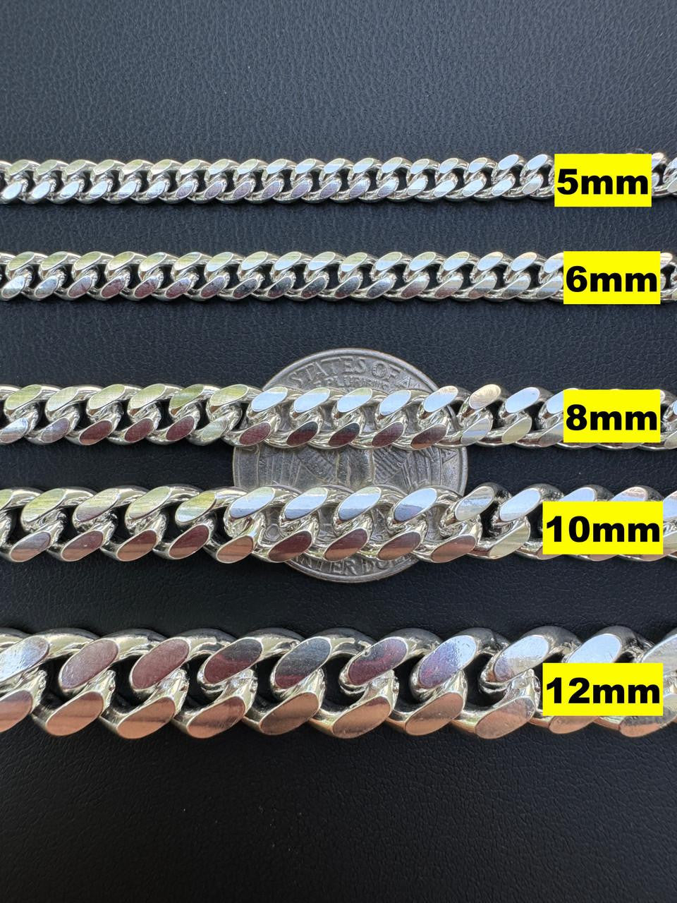 HarlemBling Miami Cuban Link Bracelet Lobster Clasp - 925 Sterling Silver - 6.5"-9" - 4mm-12mm