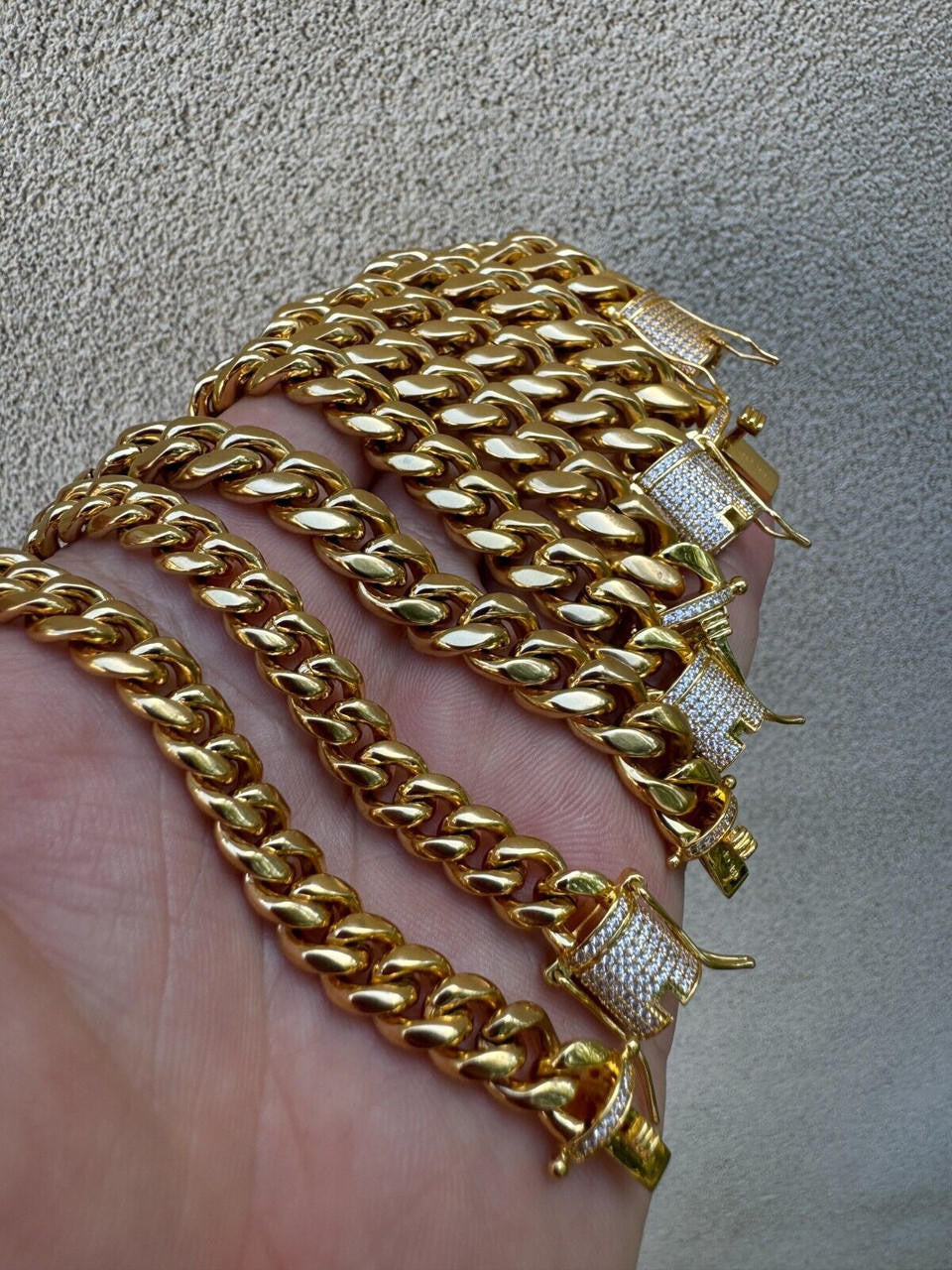 Real Miami Cuban Link Bracelet 1ct CZ Iced Clasp 18k Gold Plated