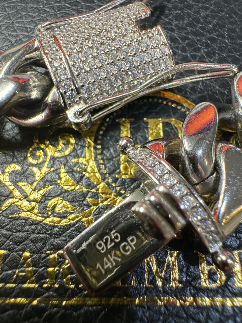 HarlemBling  Miami Cuban Link Bracelet W. CZ Clasp - Stainless Steel W. 925 Silver Clasp - 6"-10" - 8mm-14mm