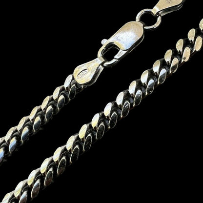 HarlemBling Miami Cuban Link Chain Necklace - Black Rhodium Over 925 Sterling Silver - 16"-30" - 5mm