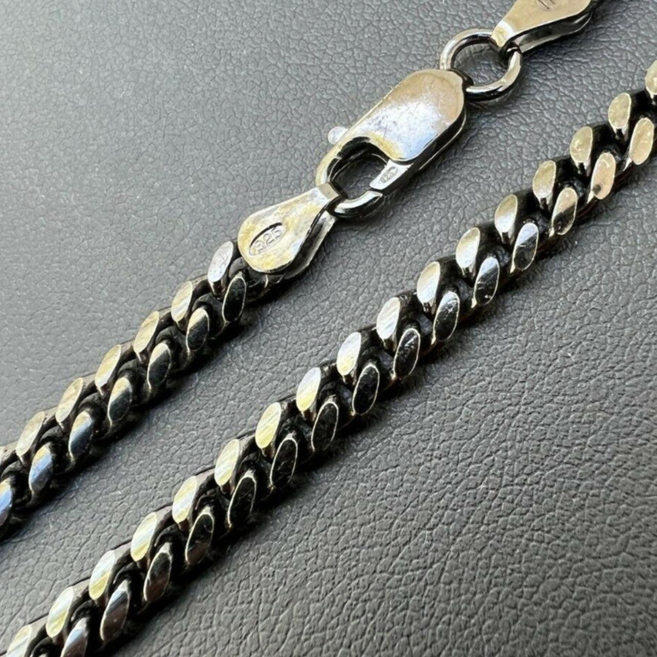HarlemBling Miami Cuban Link Chain Necklace - Black Rhodium Over 925 Sterling Silver - 16"-30" - 5mm
