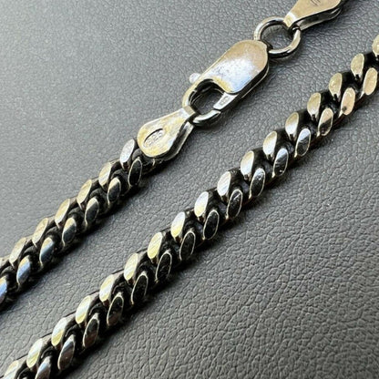 HarlemBling Miami Cuban Link Chain Necklace - Black Rhodium Over 925 Sterling Silver - 16"-30" - 5mm