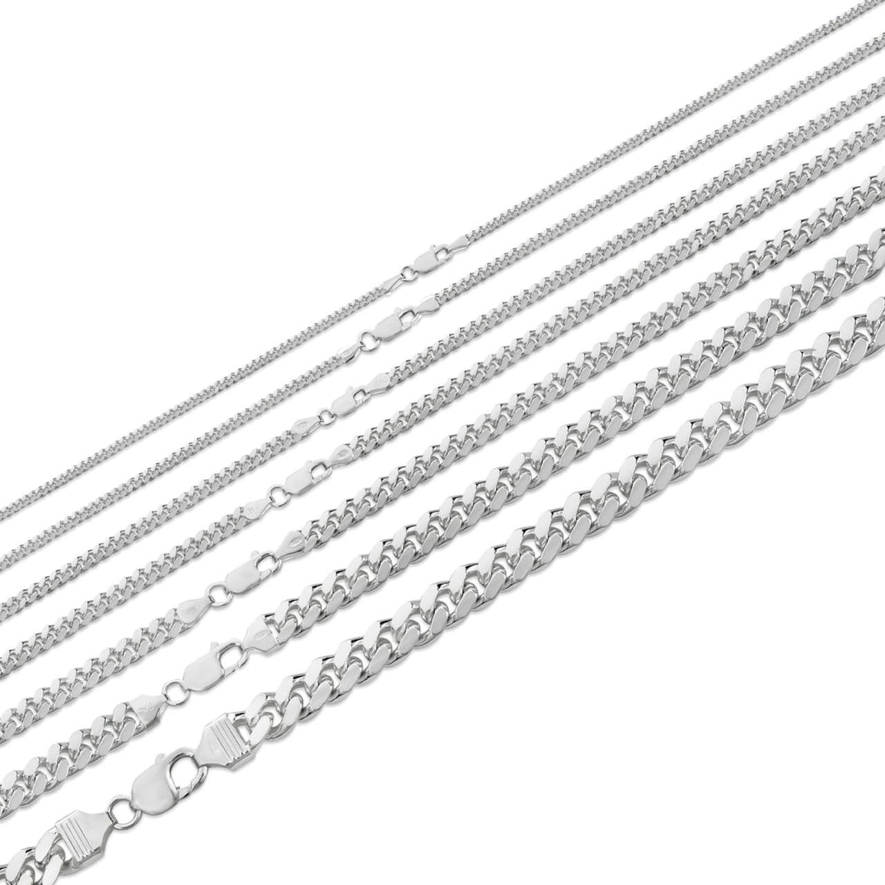 Miami Cuban Link Silver Chain Necklace - 925 Sterling Silver