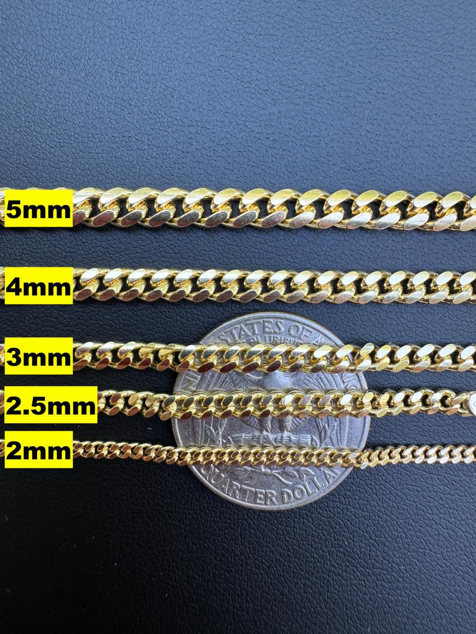 HarlemBling Miami Cuban Link Chain Necklace Lobster Clasp - Yellow Gold Vermeil 925 Sterling Silver - 16"-30" - 2mm-12mm