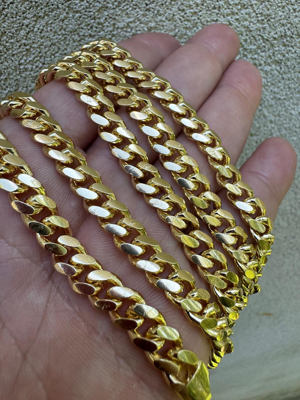 HarlemBling Miami Cuban Link Chain Necklace Lobster Clasp - Yellow Gold Vermeil 925 Sterling Silver - 16"-30" - 2mm-12mm