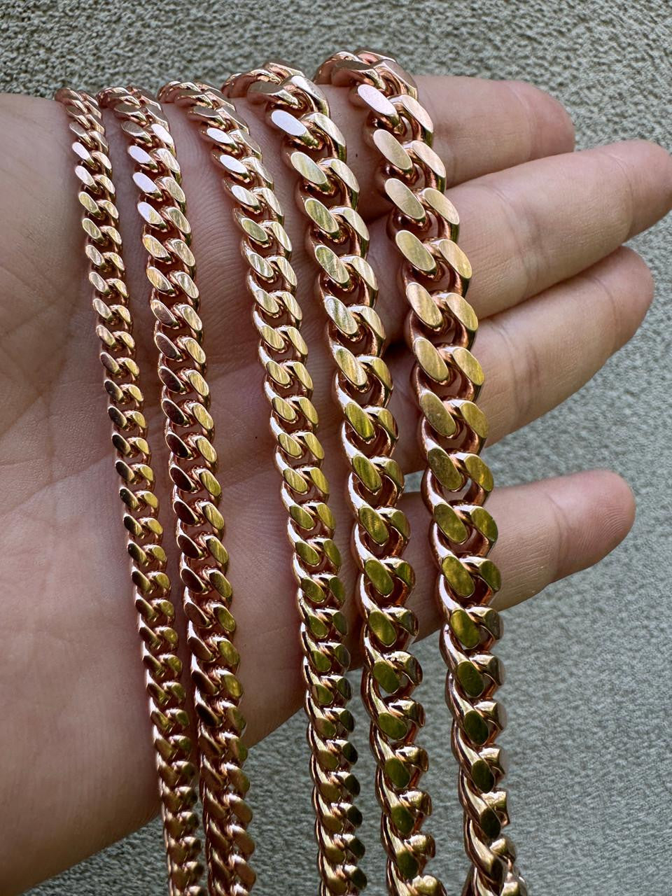 Rose Gold Miami 20mm Gold Cuban Link Chain Rose Gold Iced Out