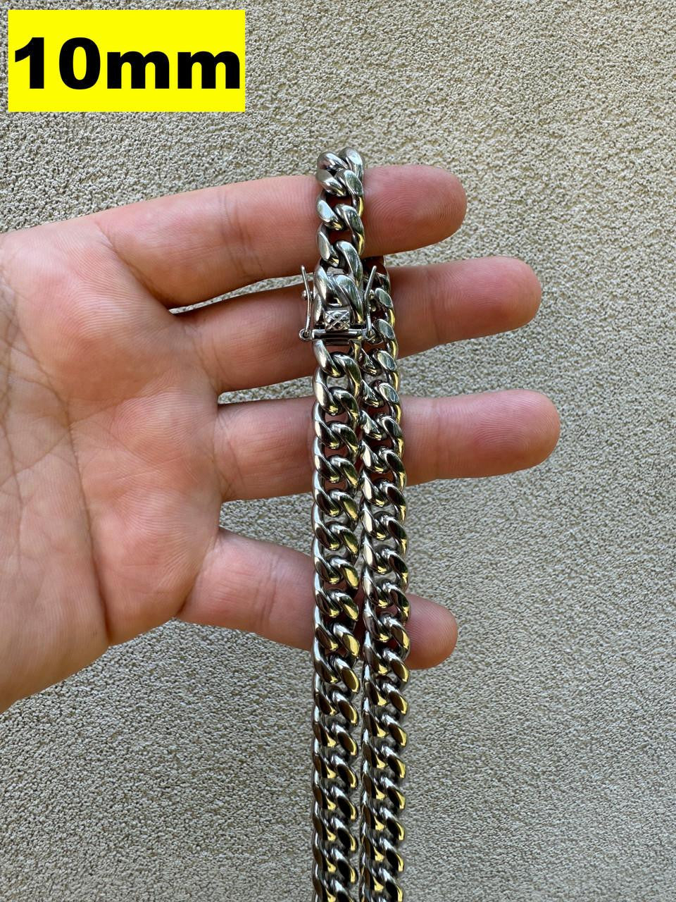 HarlemBling Miami Cuban Link Chain Necklace - Stainless Steel - 16"-36" - 4mm-18mm