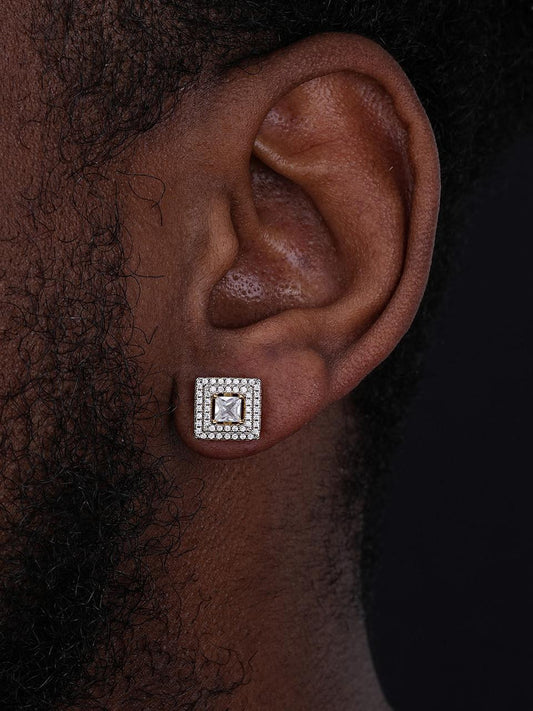 HarlemBling Miami Sunset Iced Out Earrings - 14k Gold Vermeil 925 Silver - CZ Stones - 10mm