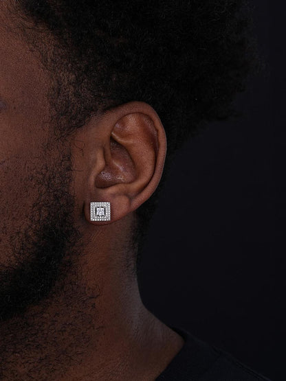 HarlemBling Miami Sunset Iced Out Earrings - 925 Silver - CZ Stones - 10mm