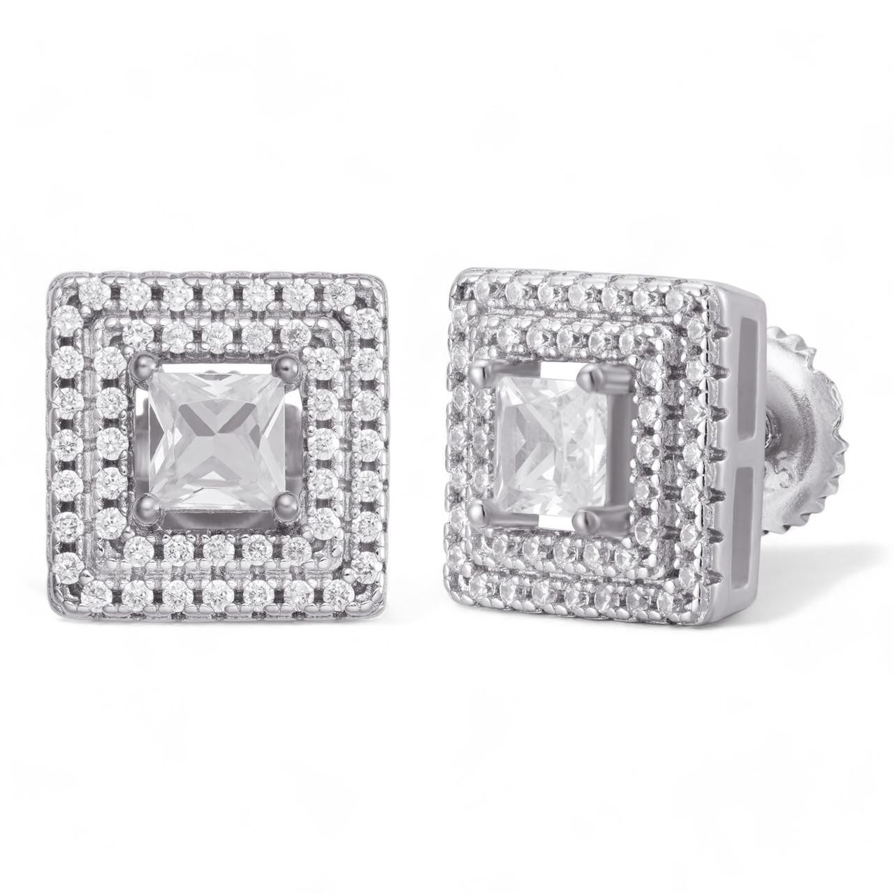 HarlemBling Miami Sunset Iced Out Earrings - 925 Silver - CZ Stones - 10mm