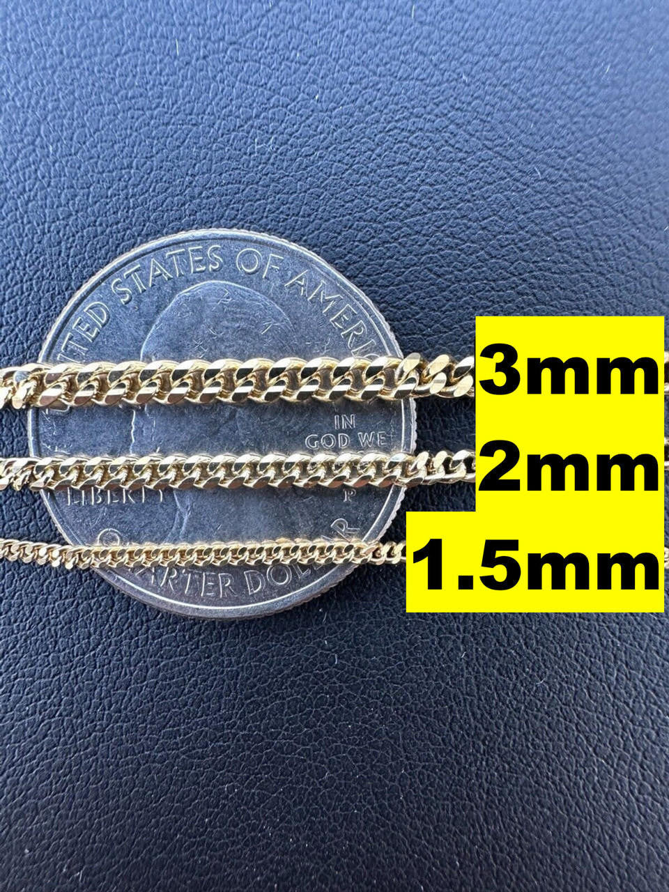 HarlemBling Micro Miami Cuban Link Chain Necklace - 10k Yellow Gold - 16"-24" - 1.5mm-3mm