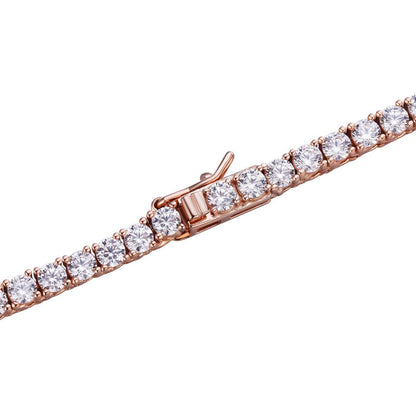 HarlemBling Micro Tennis Bracelet Iced Out CZ Stones - 14k Rose Gold Vermeil 925 Silver - 2mm - 6-8.5"