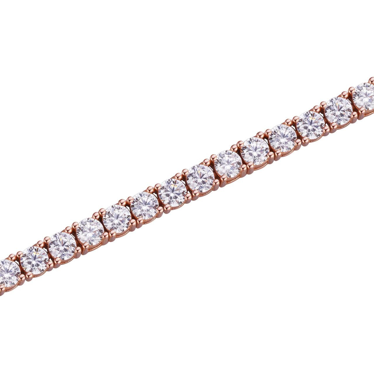 HarlemBling Micro Tennis Bracelet Iced Out CZ Stones - 14k Rose Gold Vermeil 925 Silver - 2mm - 6-8.5"