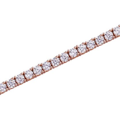 HarlemBling Micro Tennis Bracelet Iced Out CZ Stones - 14k Rose Gold Vermeil 925 Silver - 2mm - 6-8.5"