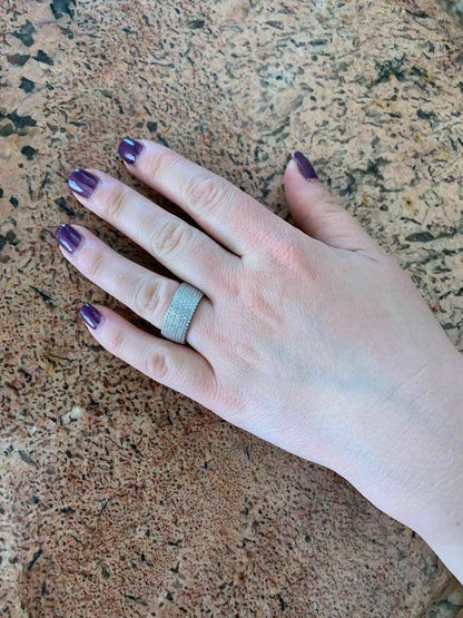 HarlemBling Micropave Eternity Bling Ring - 925 Silver - CZ Stones