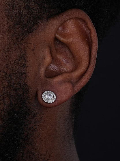 HarlemBling Midnight Moonlight Earrings - 925 Silver - CZ Stones - 9.5mm