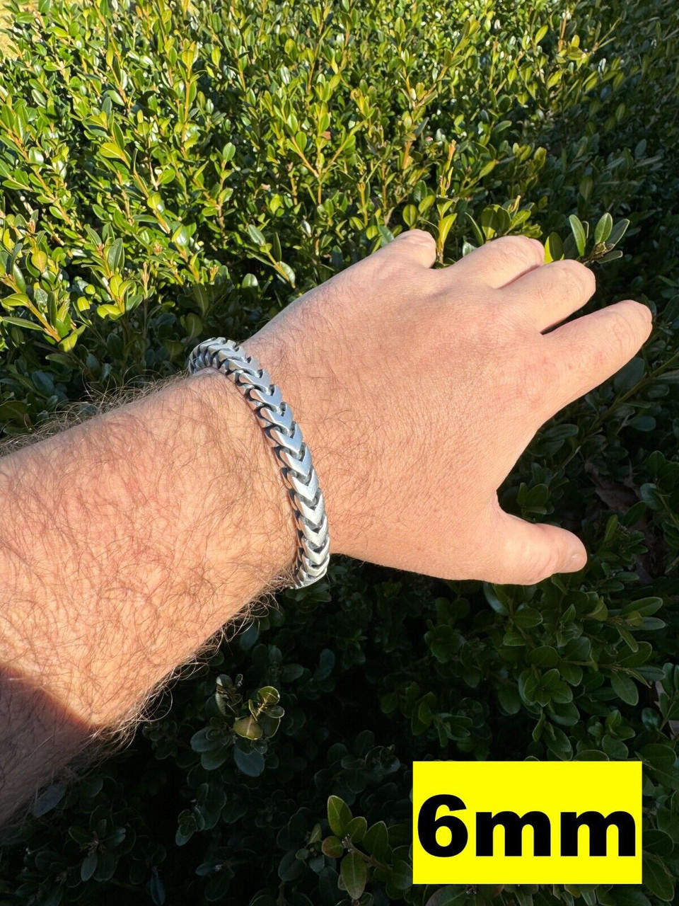 HarlemBling Modern Franco Link Bracelet W. Box Lock - Oxidized 925 Sterling Silver - 7"-9" - 4mm-10mm