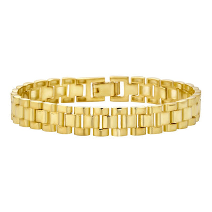 HarlemBling Modern Presidential Rolex Bracelet - 14k Gold Vermeil 925 Silver - 7.5"-8.5" - 10mm