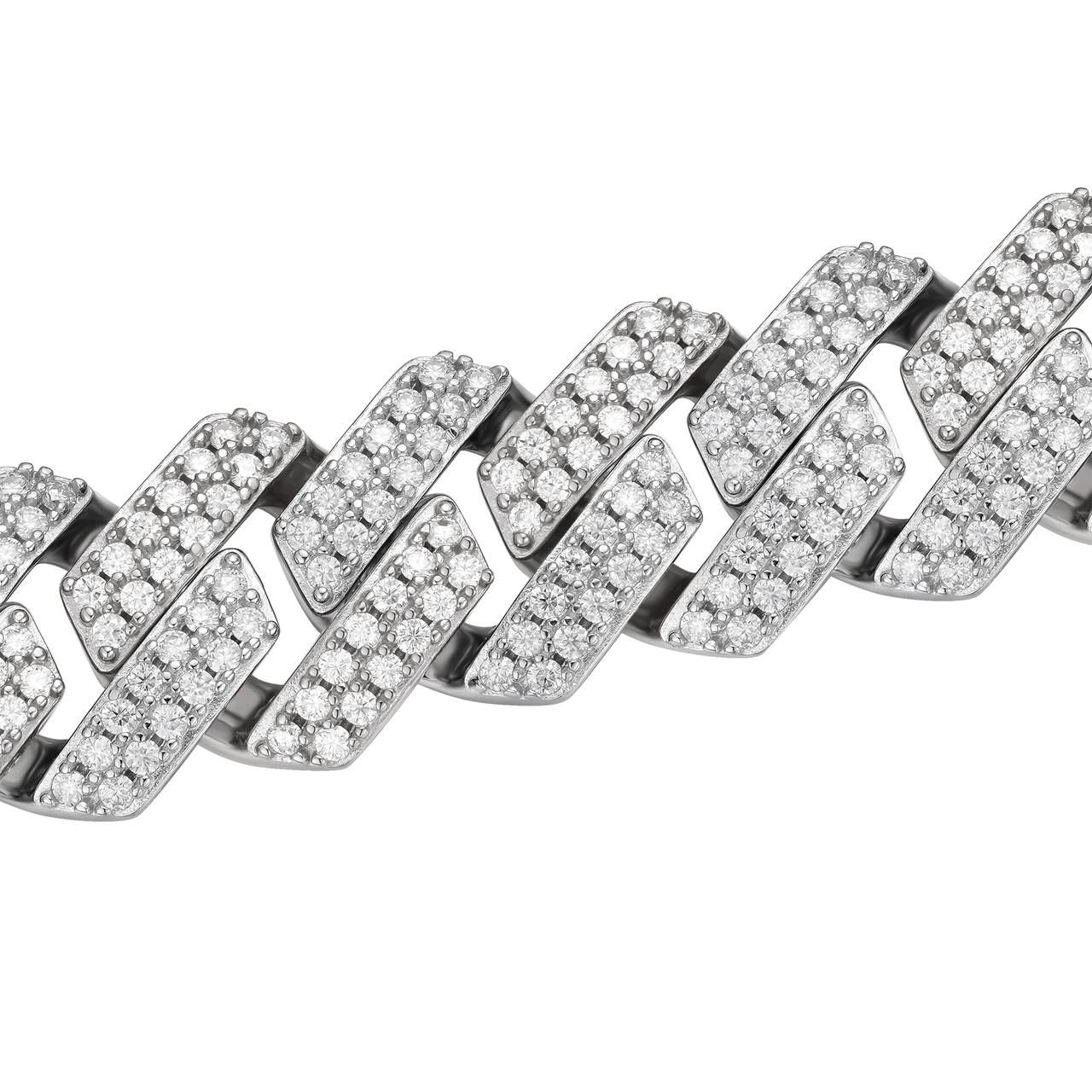 HarlemBling MOISSANITE #1 Bestseller Miami Cuban Link Prong Chain Necklace Iced Out - 925 Silver - 8mm-20mm - 18-30"