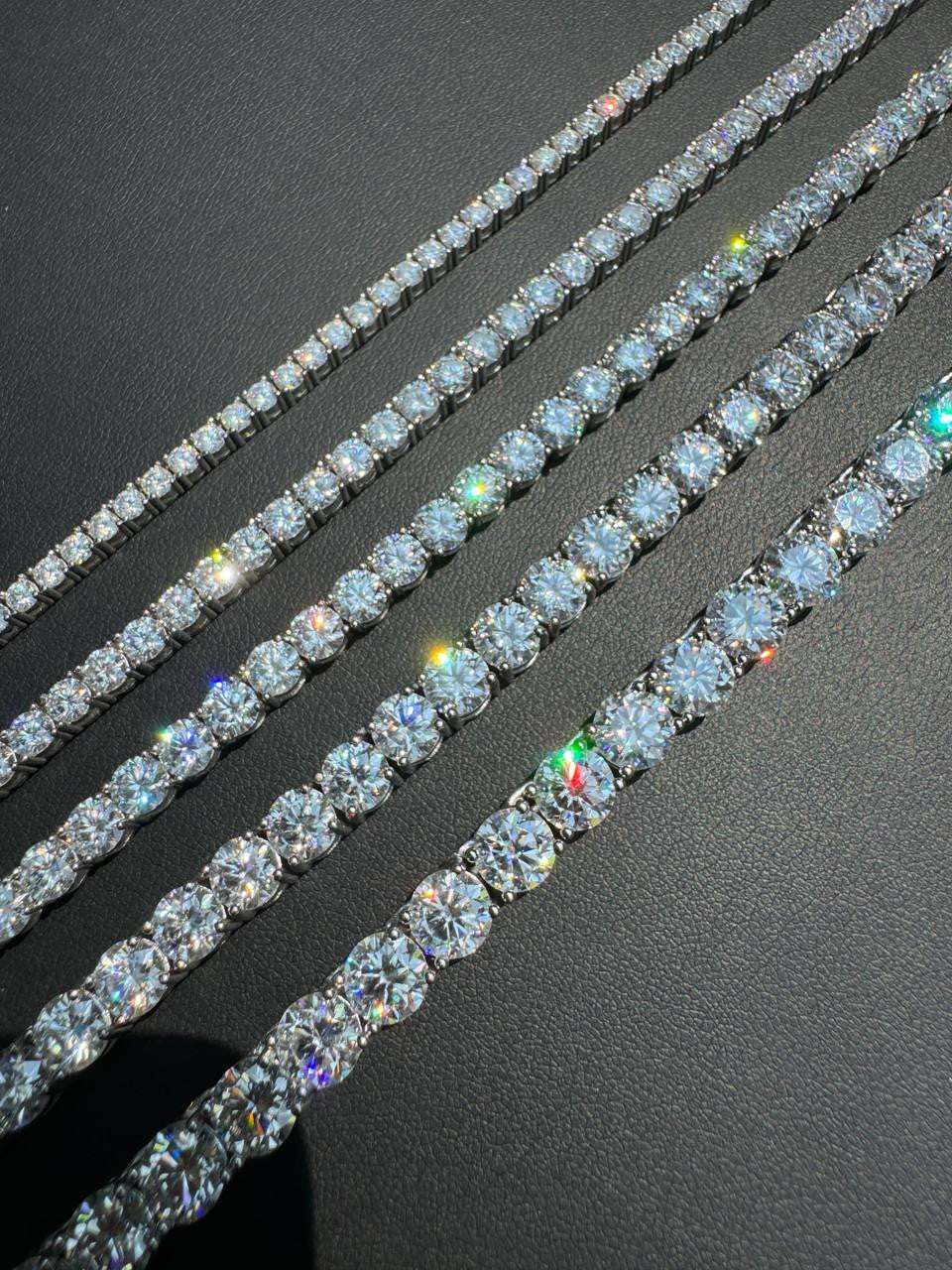 MOISSANITE Tennis Chain - 14k Gold, Rose Gold Or 925 Silver