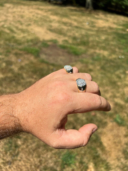 HarlemBling Moissanite 14k Gold Plated 925 Silver Hip Hop Iced Pinky Ring Pass Diamond Test