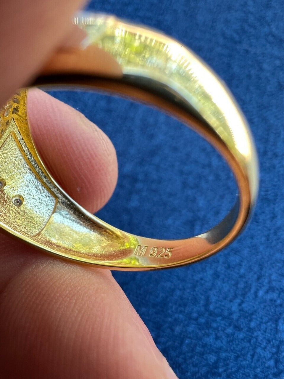 HarlemBling Moissanite 14k Gold Plated 925 Silver Hip Hop Iced Pinky Ring Pass Diamond Test