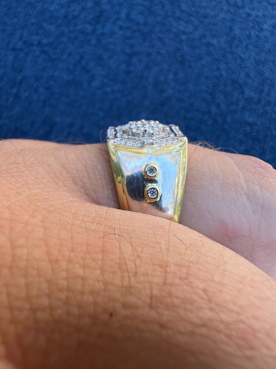 HarlemBling Moissanite 14k Gold Plated 925 Silver Hip Hop Iced Pinky Ring Pass Diamond Test