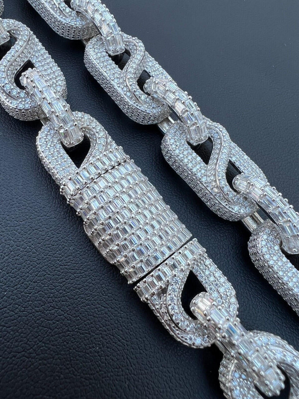 MOISSANITE 14mm Mens Hip Hop Iced Gucci Infinity Link 16-28