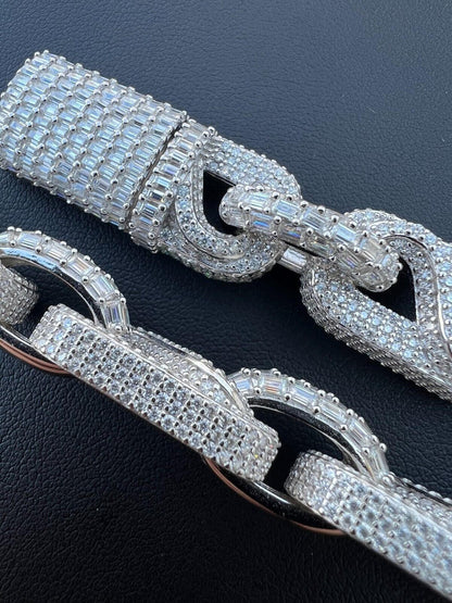 HarlemBling MOISSANITE 14mm Mens Hip Hop Iced Gucci Infinity Link 16-28" Pass Diamond Test