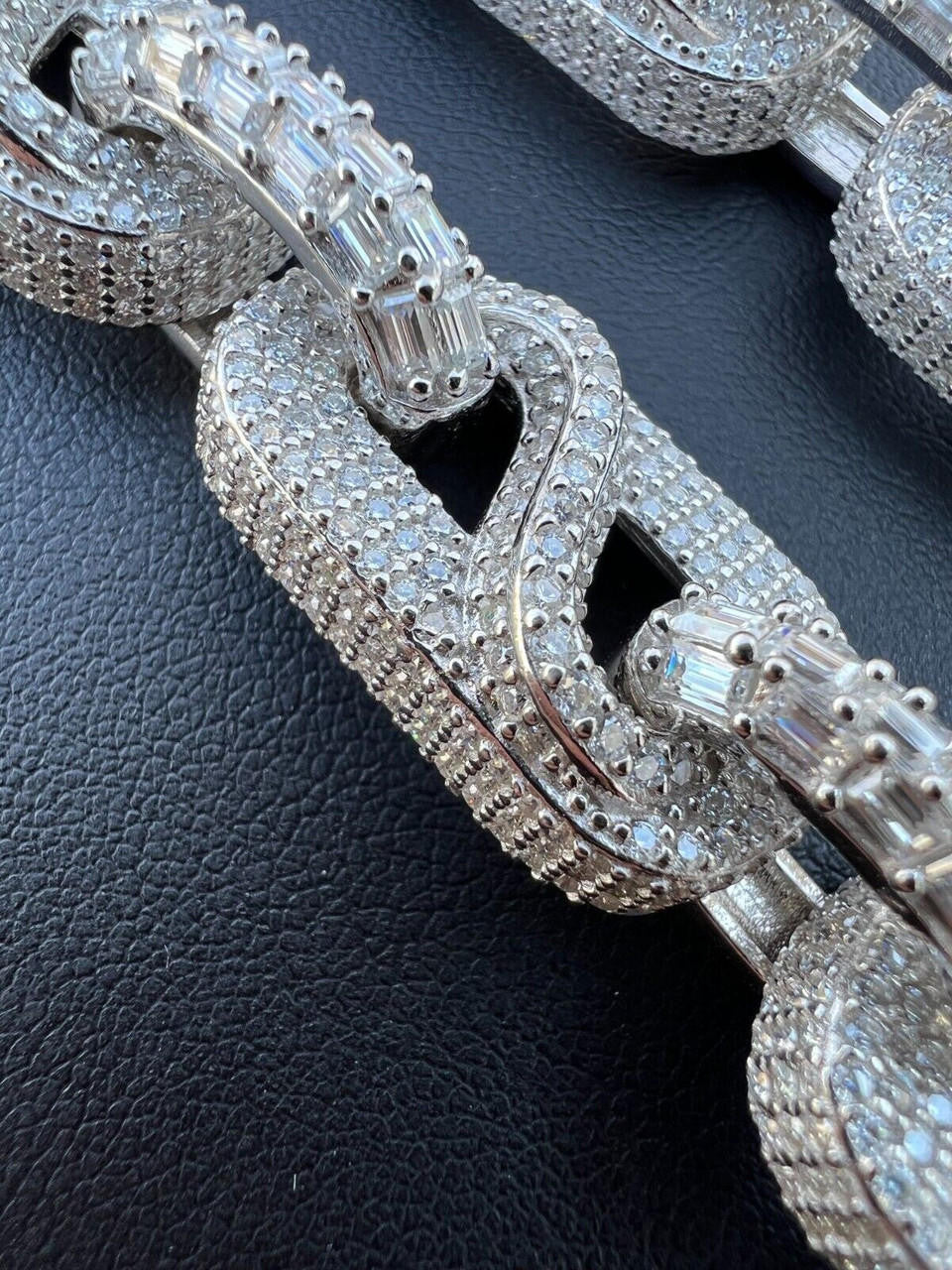 HarlemBling MOISSANITE 14mm Mens Hip Hop Iced Gucci Infinity Link 16-28" Pass Diamond Test