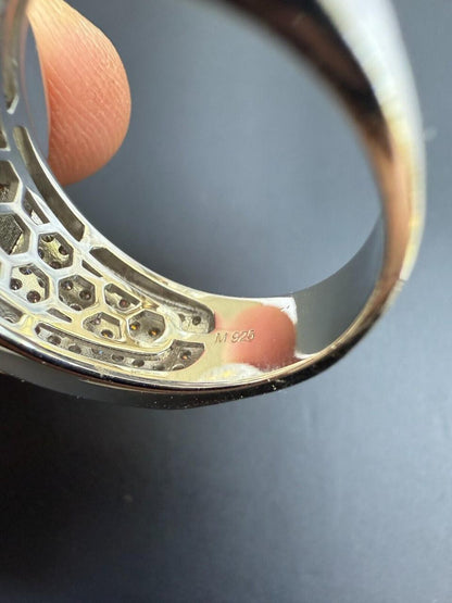 HarlemBling MOISSANITE 3D Baguette Dripping Sides Cluster Iced Out Ring - 925 Silver