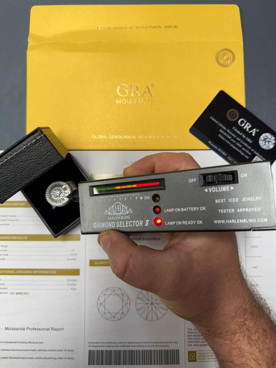 HarlemBling MOISSANITE 3D Baguette Dripping Sides Cluster Iced Out Ring - 925 Silver