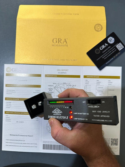 HarlemBling Moissanite 3D Iced Prong Solitaire Screwback Large Stud Earrings 925 Silver 8mm