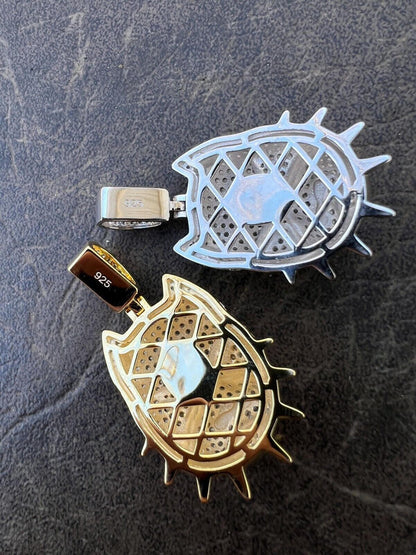 HarlemBling Moissanite 925 Silver / 14k Gold Pitbull Dog Pendant Necklace Pass Diamond Test