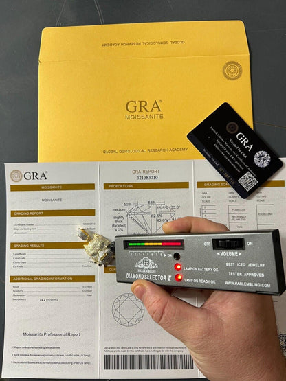 HarlemBling Moissanite 925 Silver / 14k Gold Pitbull Dog Pendant Necklace Pass Diamond Test