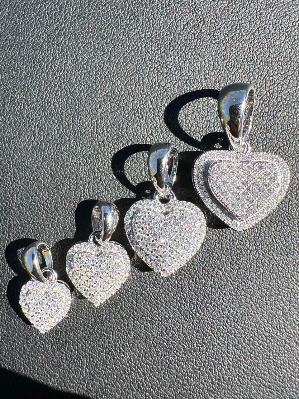 HarlemBling MOISSANITE 925 Silver Iced Small Ladies Heart Shaped Love Pendant Necklace Charm