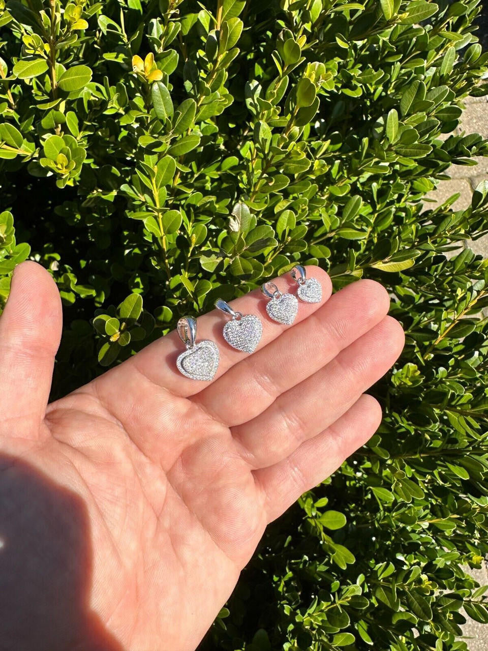 HarlemBling MOISSANITE 925 Silver Iced Small Ladies Heart Shaped Love Pendant Necklace Charm