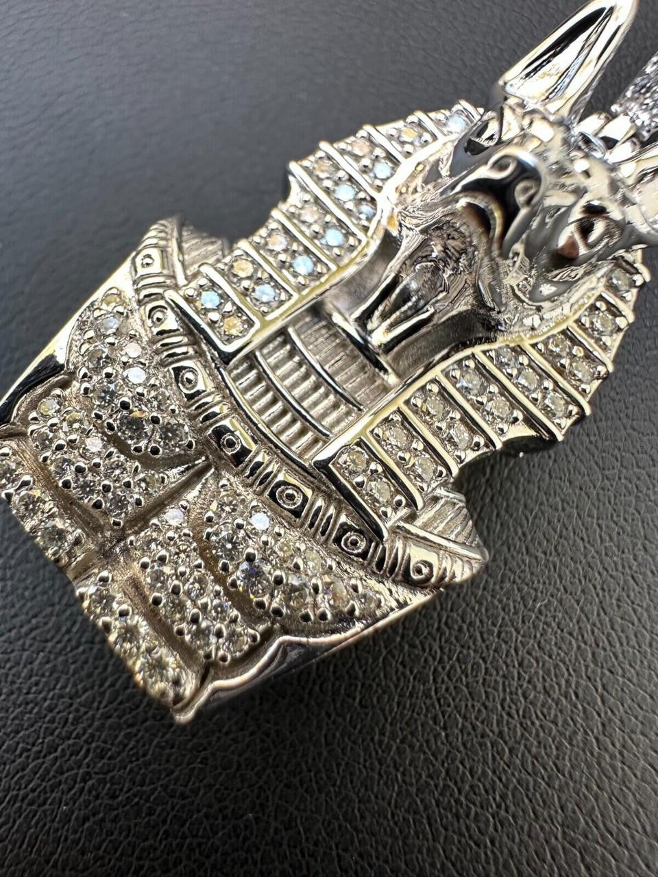 HarlemBling MOISSANITE Anubis Ancient Egyptian Pendant - 14k Gold Vermeil Or 925 Silver - Medium 2"