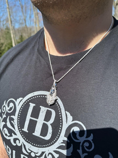 HarlemBling MOISSANITE Anubis Pendant Real 925 Silver / Gold Iced Hip Hop Egyptian Necklace