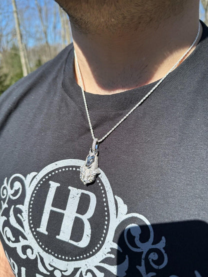 HarlemBling MOISSANITE Anubis Pendant Real 925 Silver / Gold Iced Hip Hop Egyptian Necklace