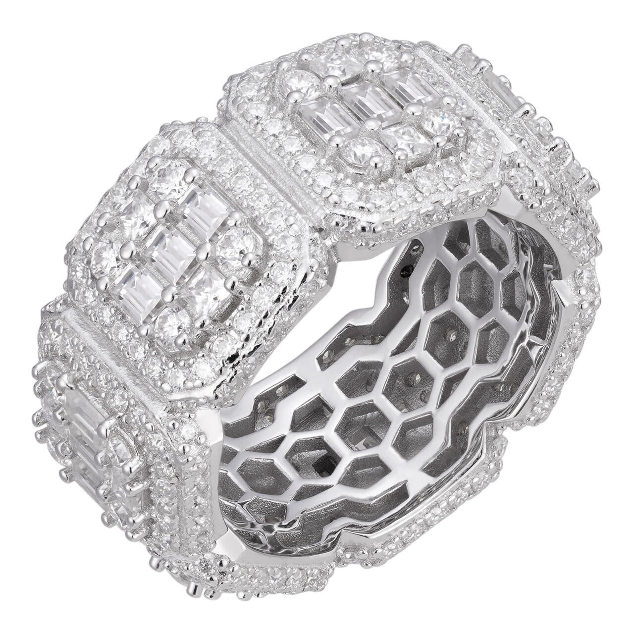 HarlemBling MOISSANITE Baguette Big Boy Eternity Band Ring - 925 Silver