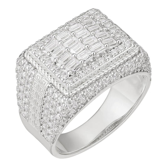 HarlemBling MOISSANITE Baguette Classic Iced Out Ring - 925 Silver