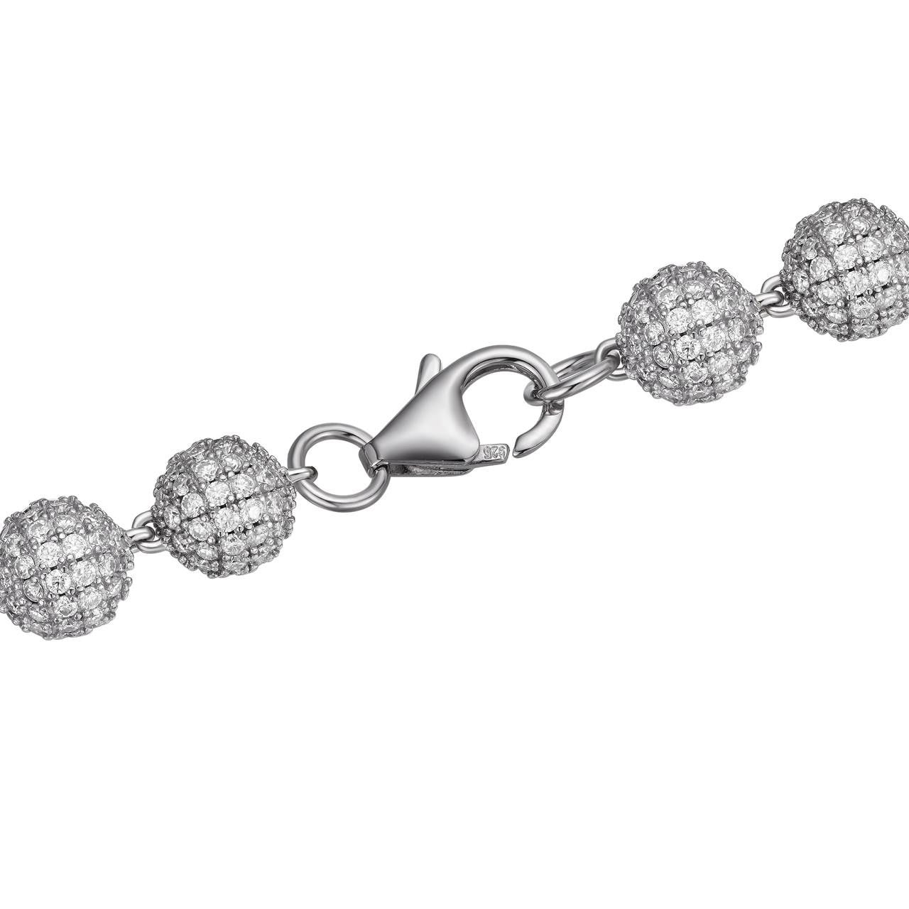 HarlemBling MOISSANITE Bead Ball Dogtag Bracelet - 925 Silver - 4mm-10mm - 7.5"-8.5"