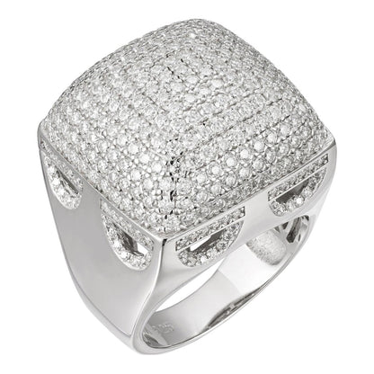 HarlemBling MOISSANITE "Biggest Ring We Make" - Dome Iced Out Ring - 925 Silver