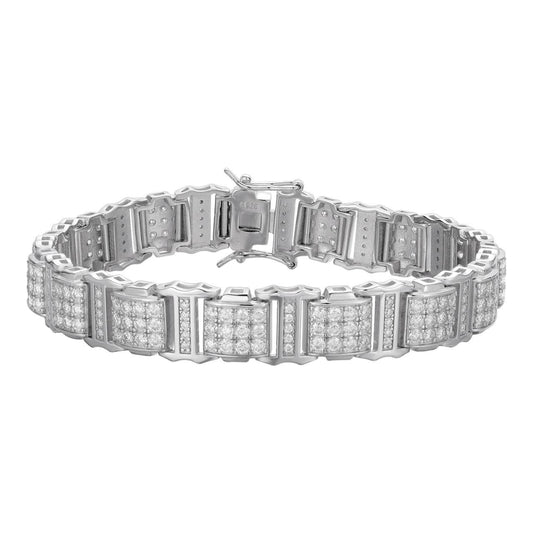 HarlemBling MOISSANITE Biggie Smalls OG Custom Link Bracelet Iced Out - 925 Silver - 11mm - 7"-8.5"