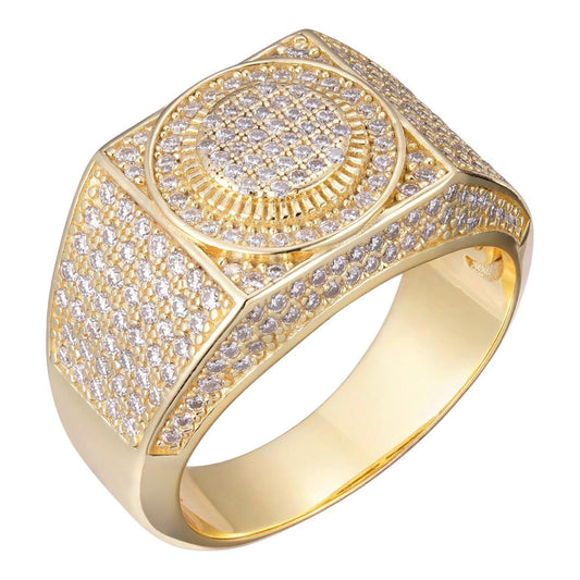 HarlemBling MOISSANITE Billionaire's Club Iced Out Ring - 14k Gold Vermeil 925 Silver